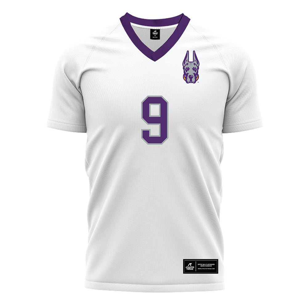 Albany - NCAA Men's Soccer : David Barkan - White Soccer Jersey-1