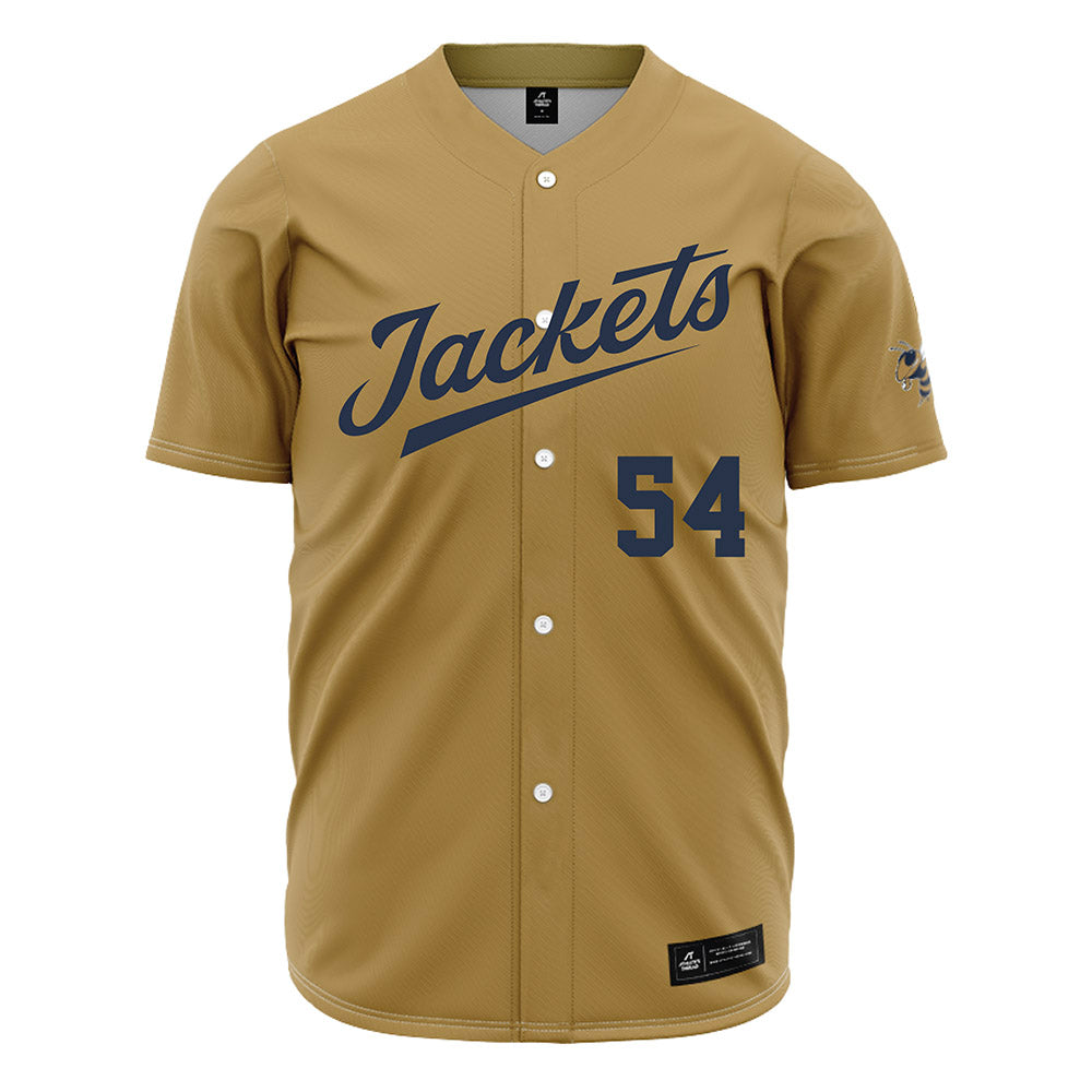 Georgia Tech - NCAA Baseball : Riley Hasenstab - Gold Jersey-0