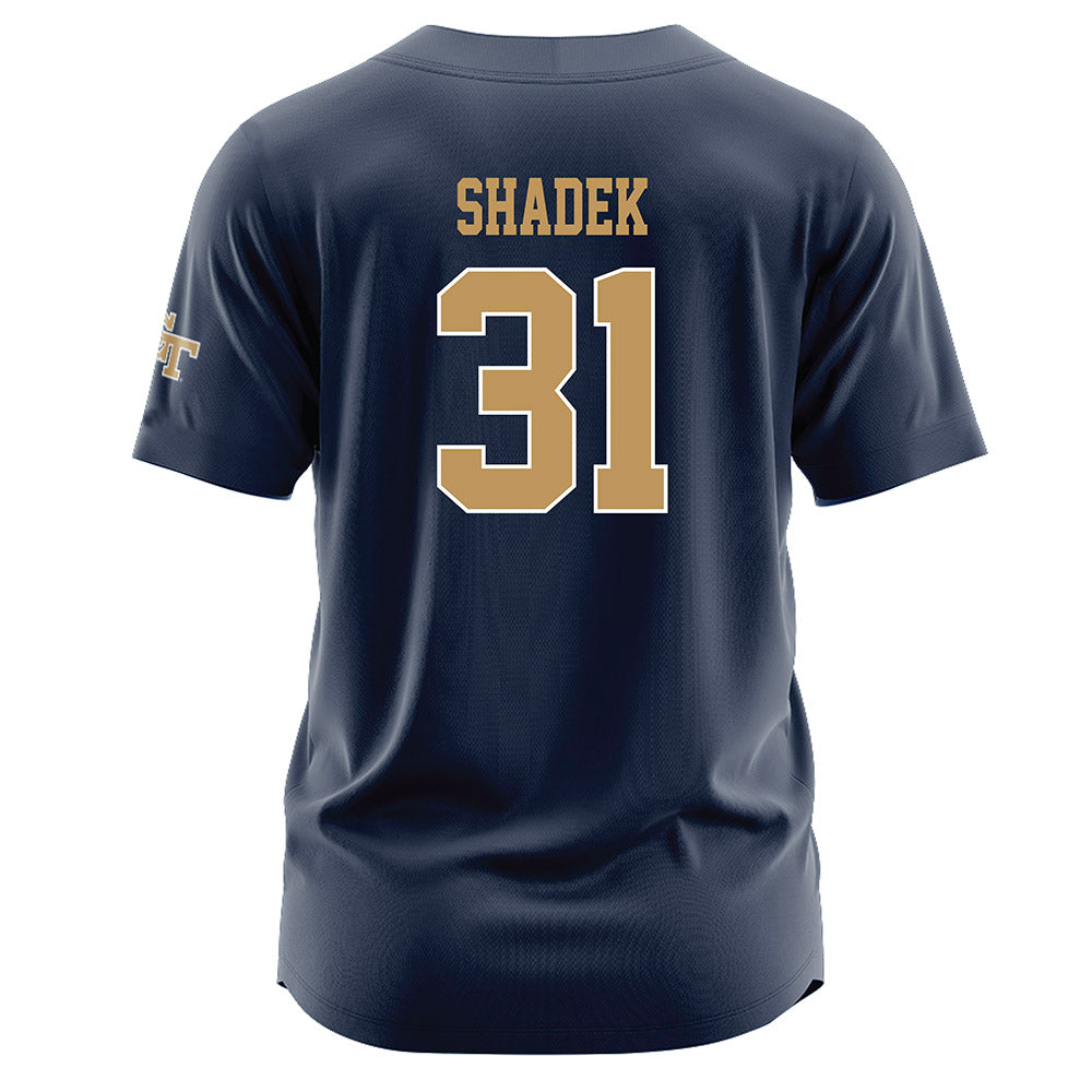 Georgia Tech - NCAA Baseball : Justin Shadek - Navy Jersey-1