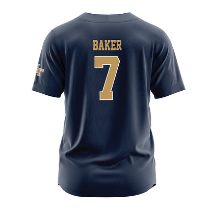 Georgia Tech - NCAA Baseball : Will Baker - Navy Jersey-1