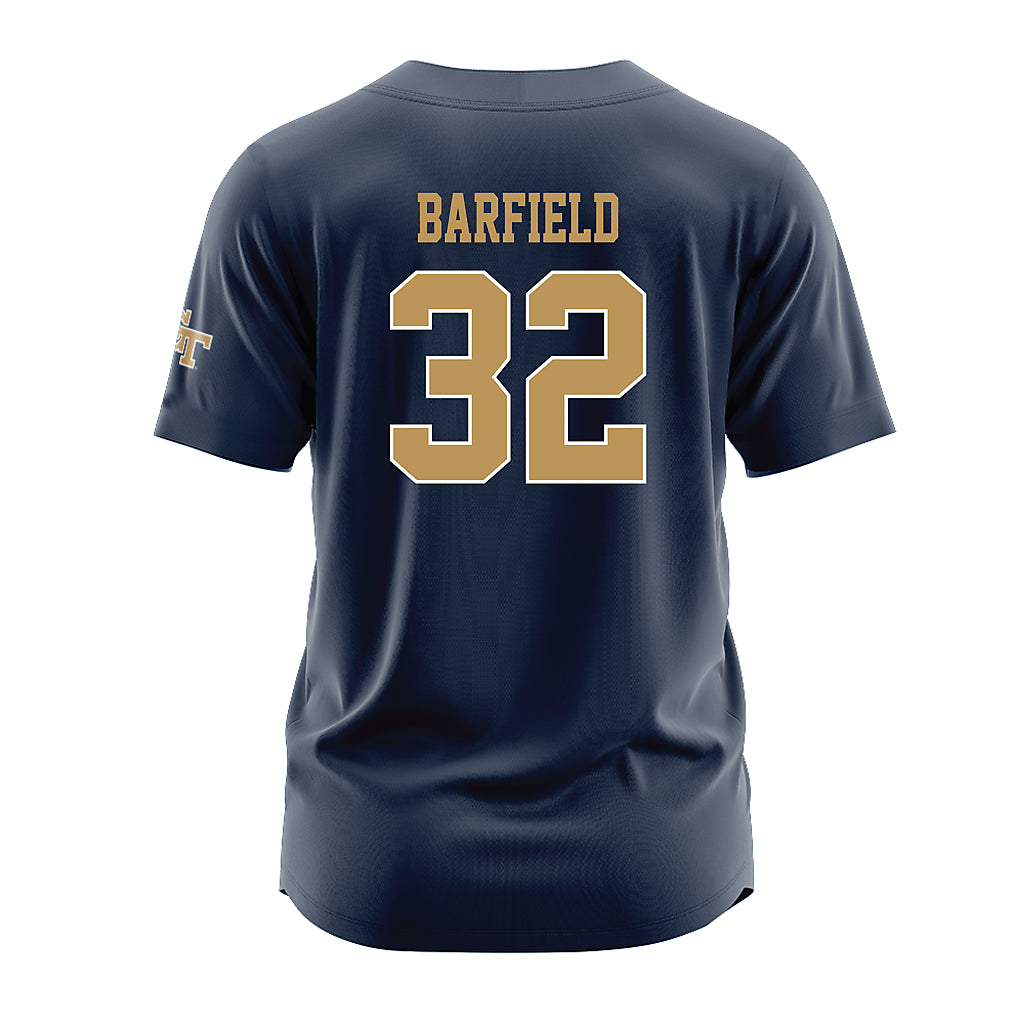Georgia Tech - NCAA Baseball : Brett Barfield - Navy Jersey-1