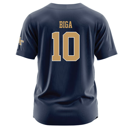 Georgia Tech - NCAA Baseball : James Biga - Navy Jersey-1