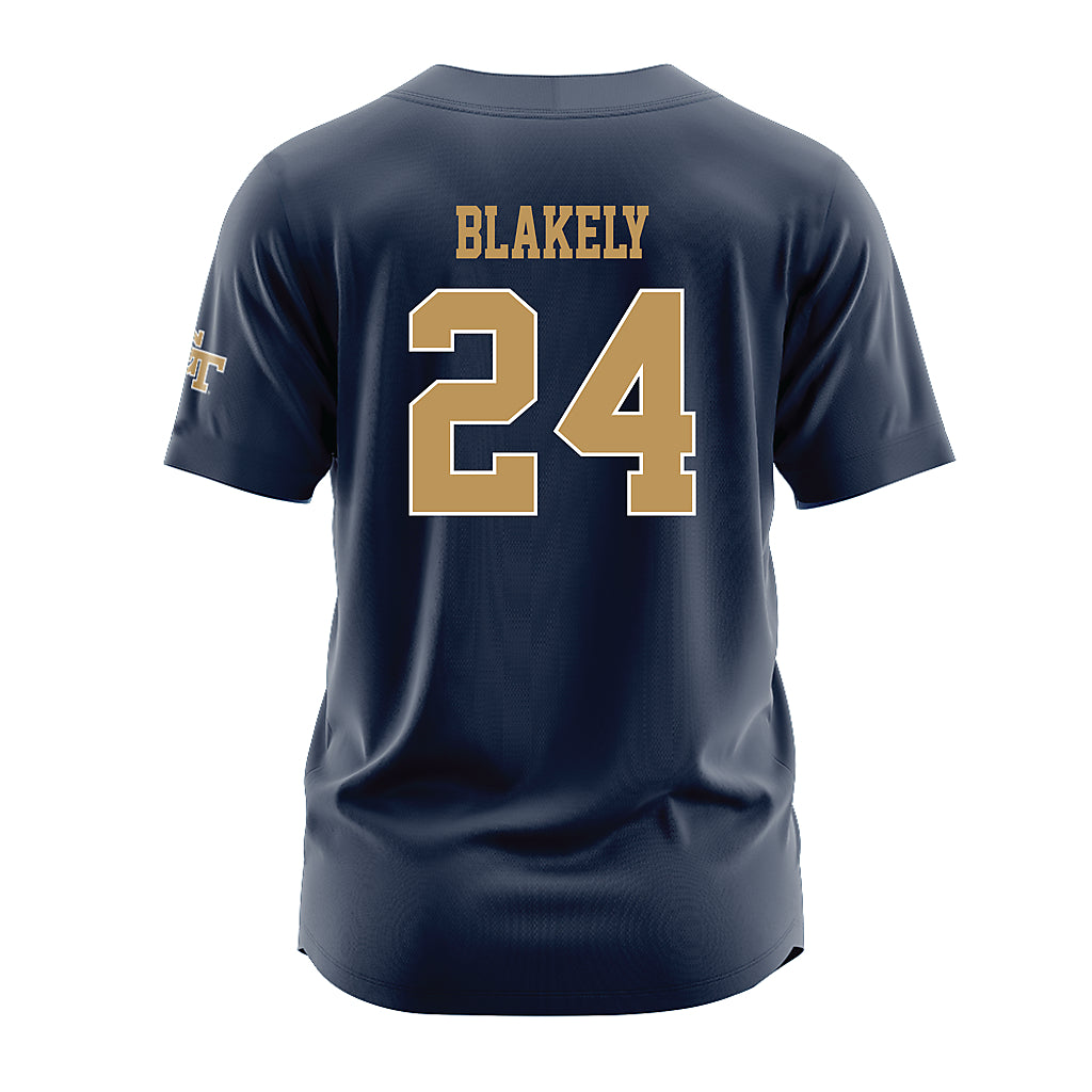 Georgia Tech - NCAA Baseball : Jackson Blakely - Navy Jersey-1