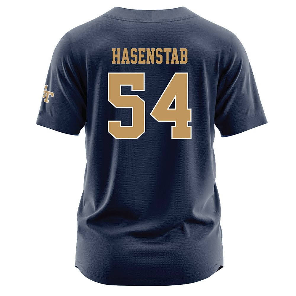 Georgia Tech - NCAA Baseball : Riley Hasenstab - Navy Jersey-1