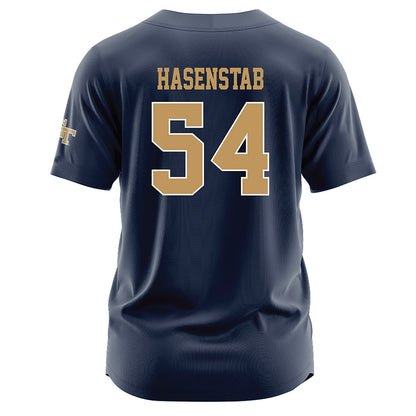 Georgia Tech - NCAA Baseball : Riley Hasenstab - Navy Jersey-1