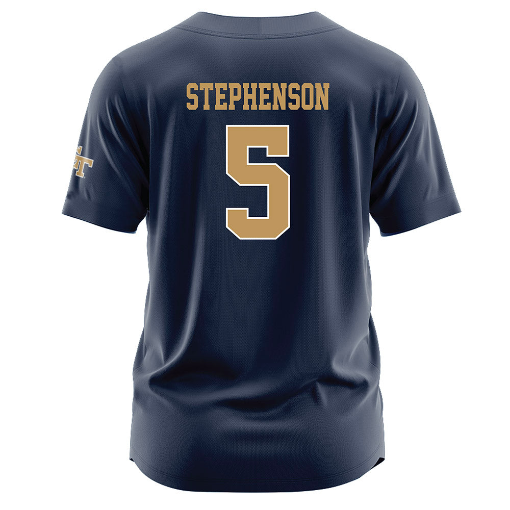 Georgia Tech - NCAA Baseball : Dominic Stephenson - Navy Jersey-1