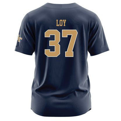 Georgia Tech - NCAA Baseball : Dylan Loy - Navy Jersey-1