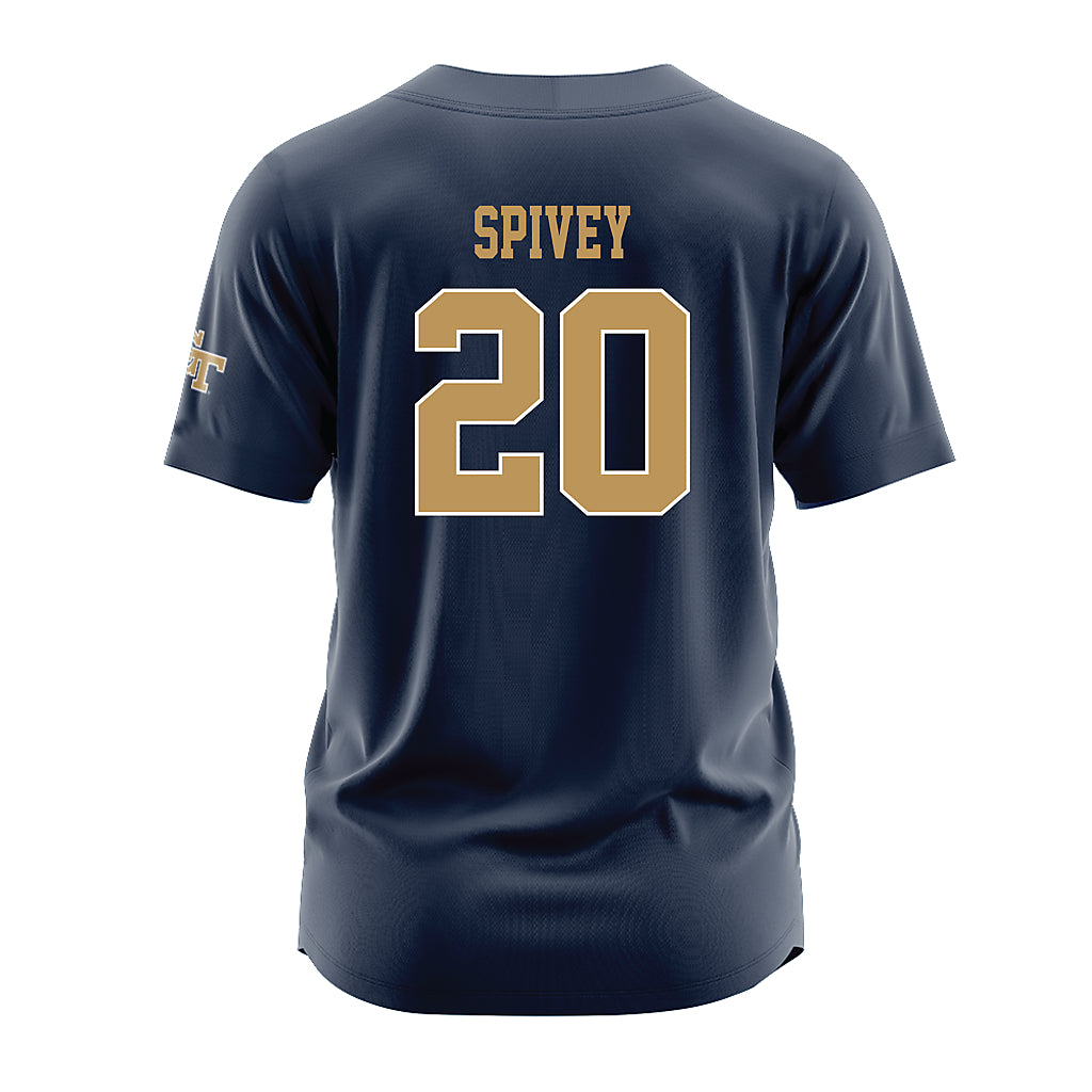 Georgia Tech - NCAA Baseball : Caden Spivey - Navy Jersey-1