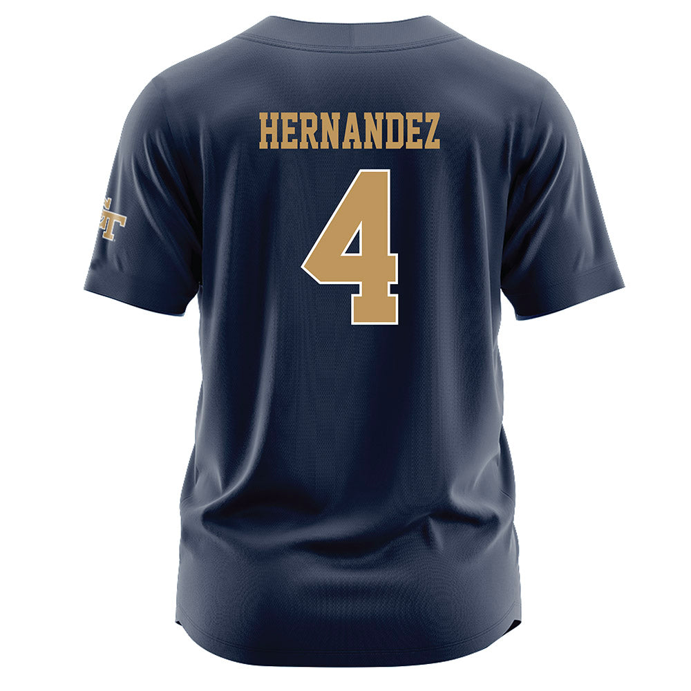 Georgia Tech - NCAA Baseball : Alex Hernandez - Navy Jersey-1