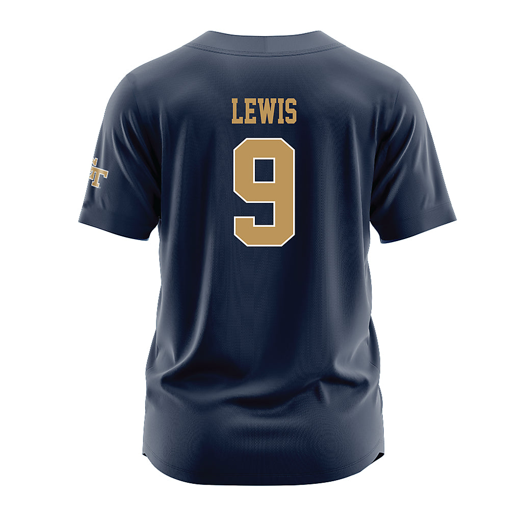 Georgia Tech - NCAA Baseball : Coleman Lewis - Navy Jersey-1