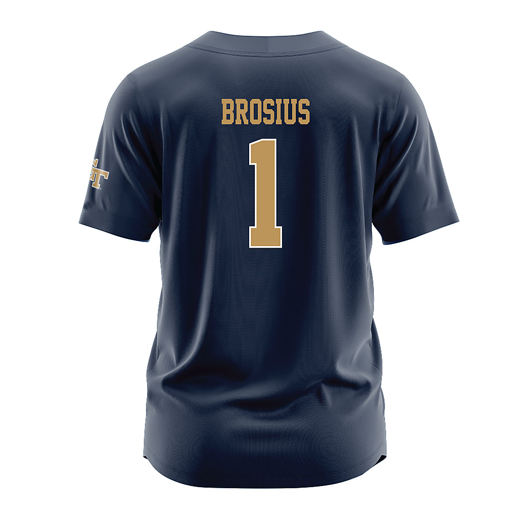 Georgia Tech - NCAA Baseball : Parker Brosius - Navy Jersey-1