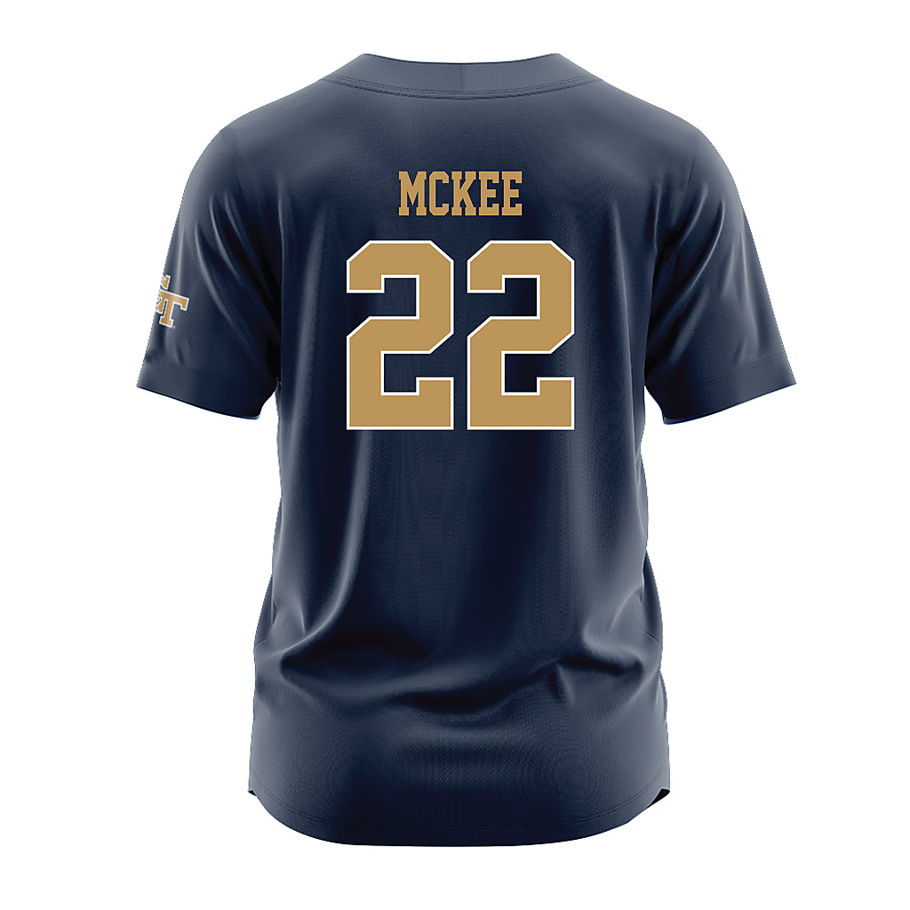 Georgia Tech - NCAA Baseball : Tate McKee - Navy Jersey-1