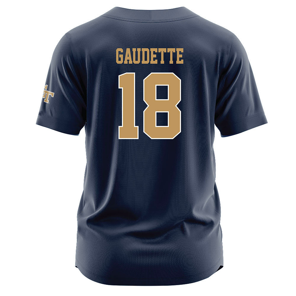 Georgia Tech - NCAA Baseball : Caden Gaudette - Navy Jersey-1