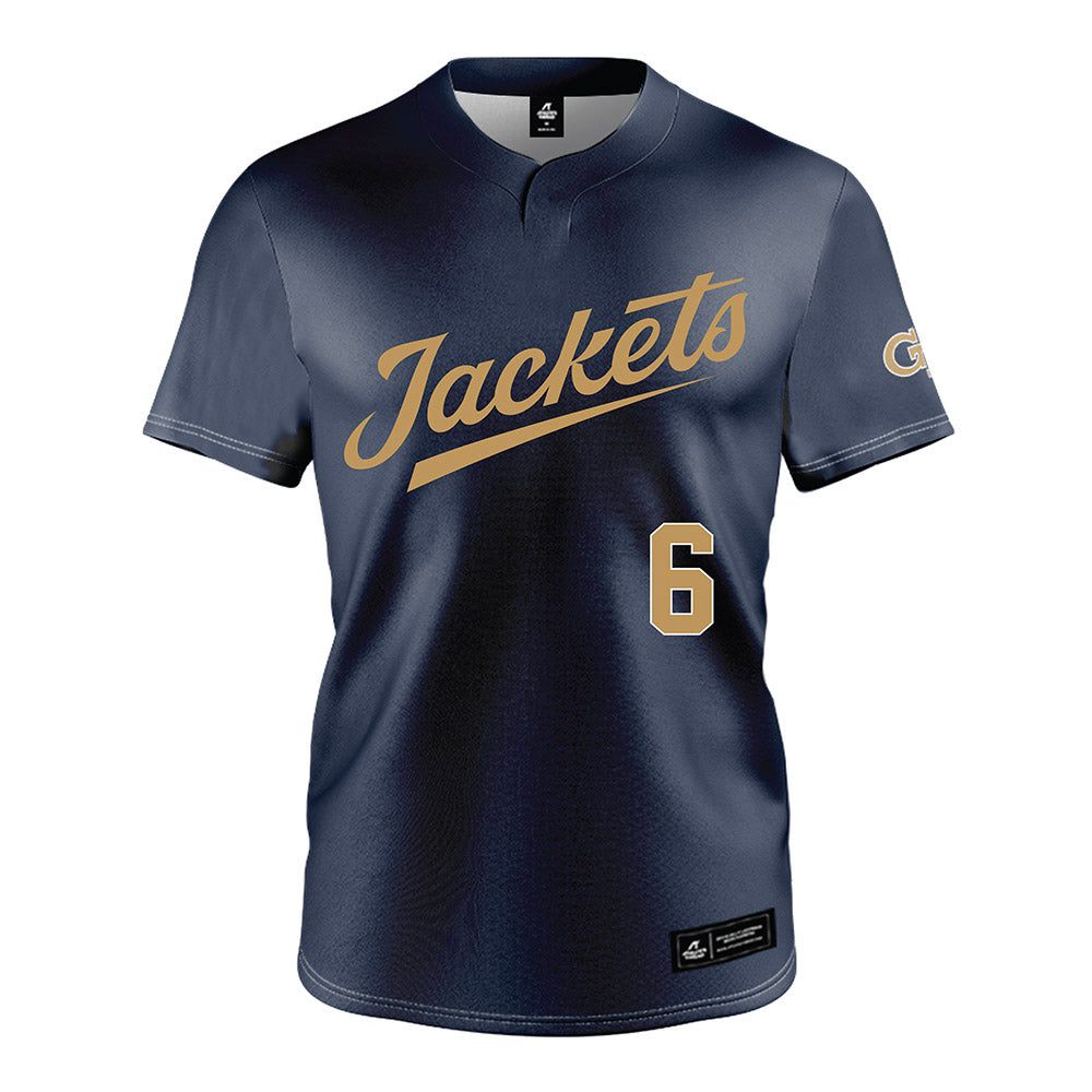 Georgia Tech - NCAA Baseball : Caleb Daniel - Navy Jersey-0