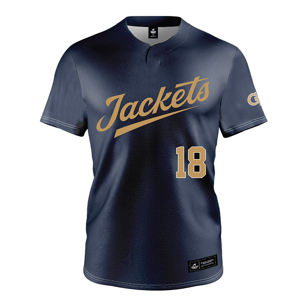 Georgia Tech - NCAA Baseball : Caden Gaudette - Navy Jersey-0