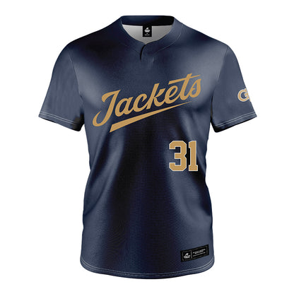 Georgia Tech - NCAA Baseball : Justin Shadek - Navy Jersey-0