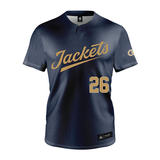 Georgia Tech - NCAA Baseball : Jamie Vicens - Navy Jersey-0