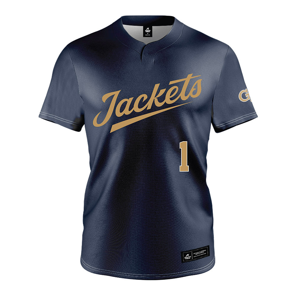 Georgia Tech - NCAA Baseball : Parker Brosius - Navy Jersey-0