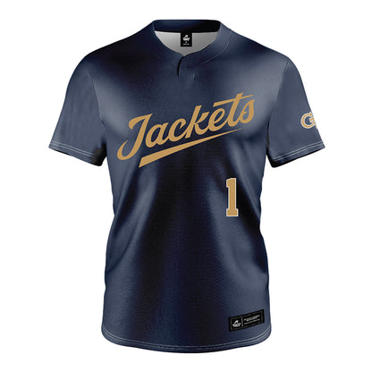 Georgia Tech - NCAA Baseball : Parker Brosius - Navy Jersey-0