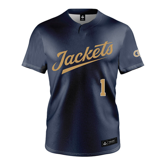 Georgia Tech - NCAA Baseball : Parker Brosius - Navy Jersey-0