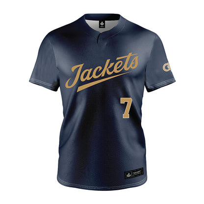 Georgia Tech - NCAA Baseball : Will Baker - Navy Jersey-0