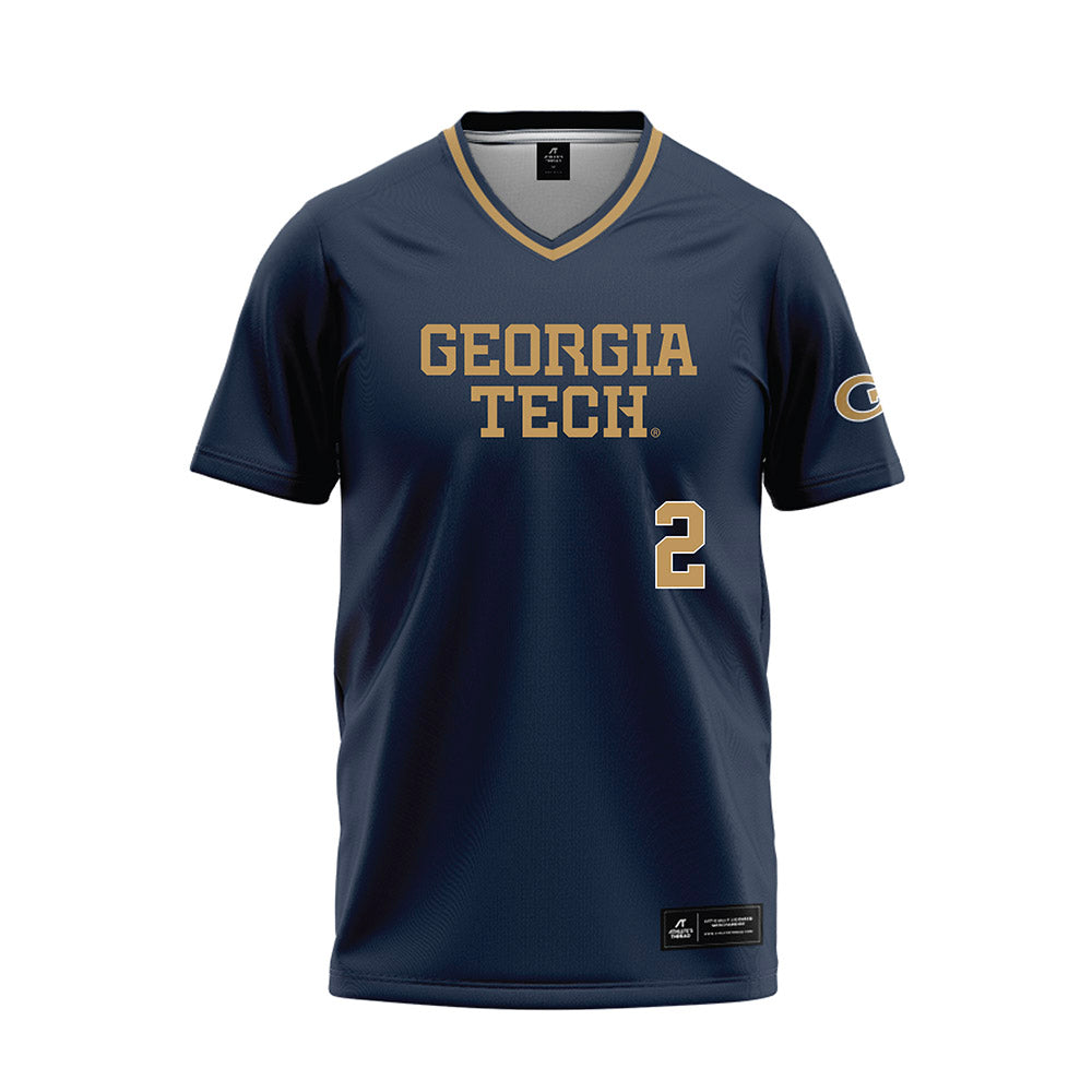 Georgia Tech - NCAA Softball : Raegan Wall - Navy Baseball Jersey-0
