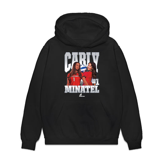 Samford - NCAA Women's Volleyball : Carly Minatel - Collage Premium Hooded Sweatshirt-0