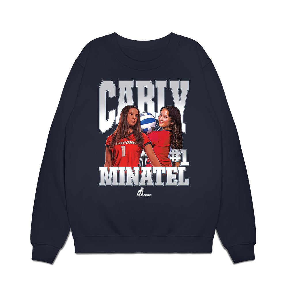 Samford - NCAA Women's Volleyball : Carly Minatel - Collage Premium Crewneck Sweatshirt-0