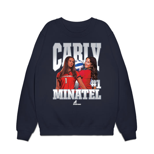 Samford - NCAA Women's Volleyball : Carly Minatel - Collage Premium Crewneck Sweatshirt-0