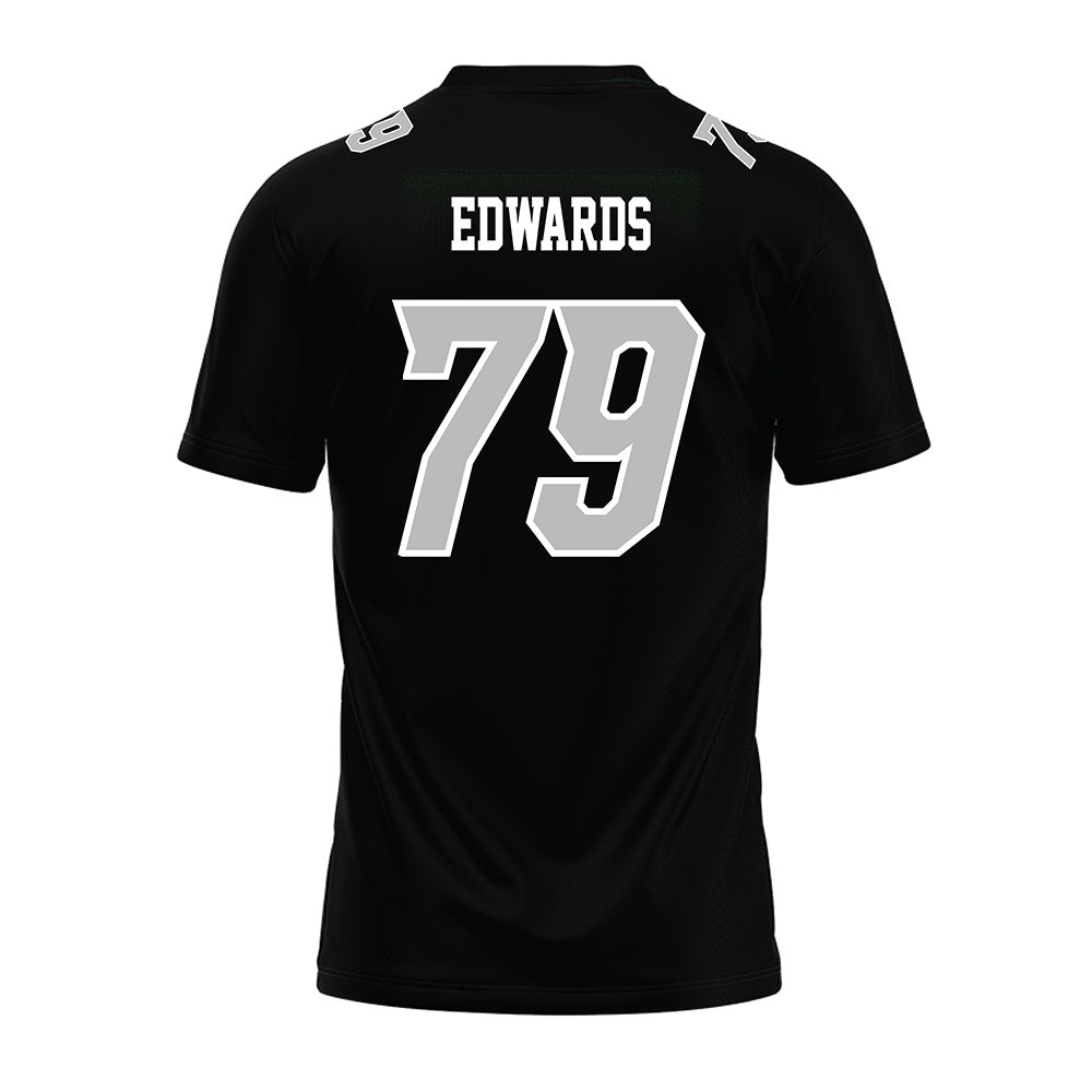 Delaware - NCAA Football : Jaiden Edwards - Black Premium Football Jersey-1