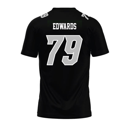Delaware - NCAA Football : Jaiden Edwards - Black Premium Football Jersey-1