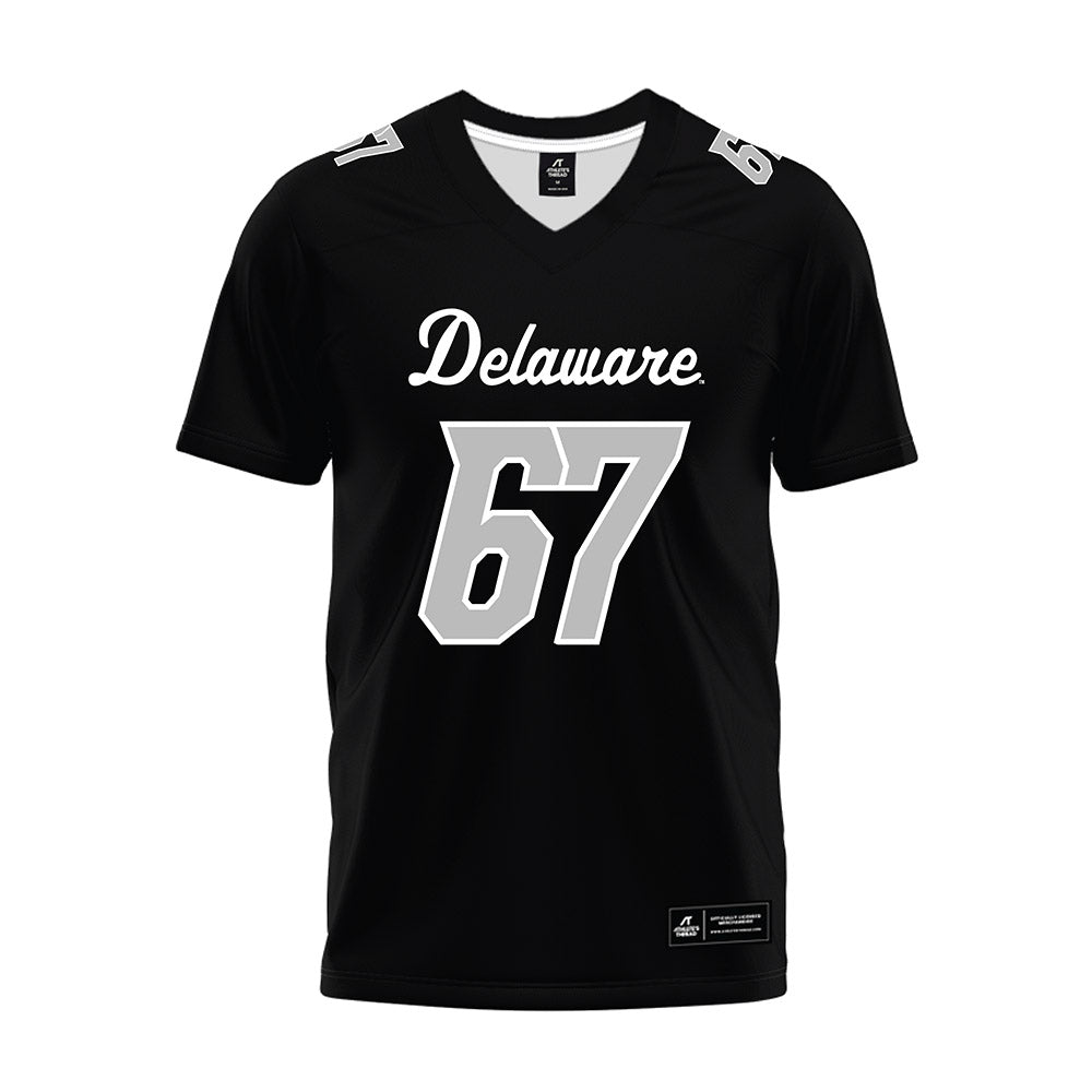 Delaware - NCAA Football : Mustafa Feika - Black Premium Football Jersey-0