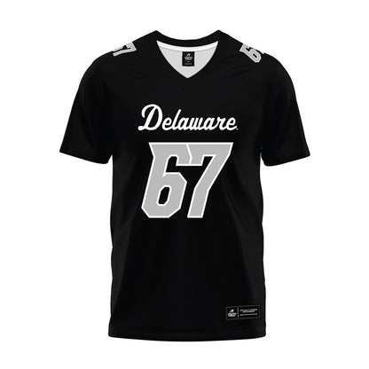 Delaware - NCAA Football : Mustafa Feika - Black Premium Football Jersey-0