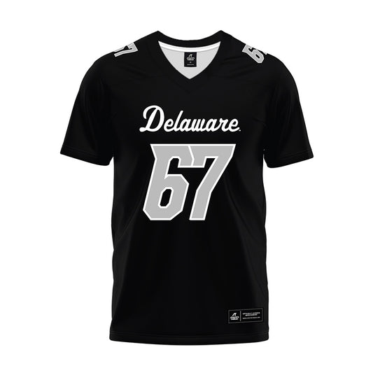 Delaware - NCAA Football : Mustafa Feika - Black Premium Football Jersey-0