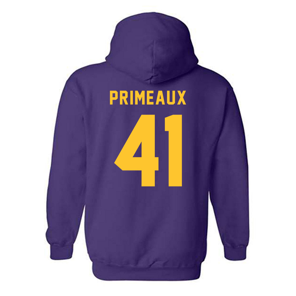 LSU - NCAA Baseball : DJ Primeaux - Classic Shersey Hooded Sweatshirt-1