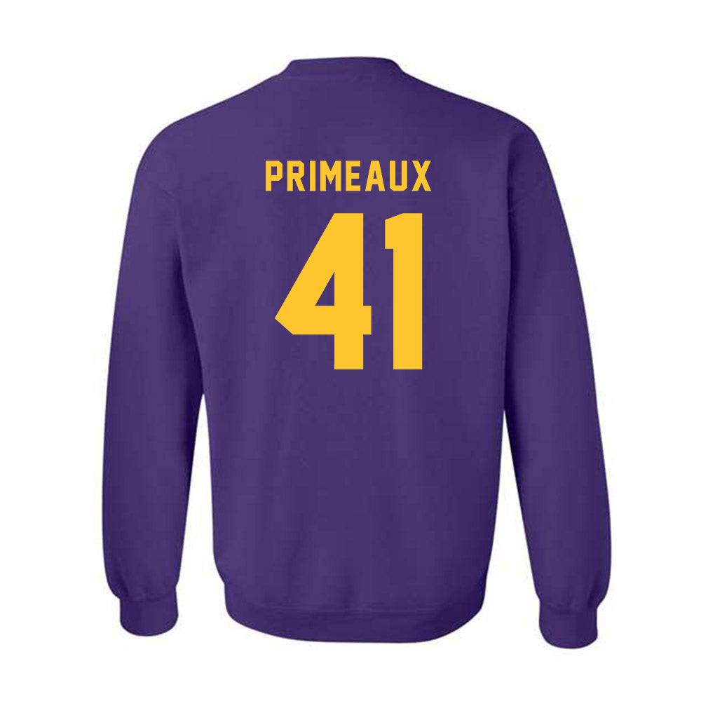 LSU - NCAA Baseball : DJ Primeaux - Classic Shersey Crewneck Sweatshirt-1