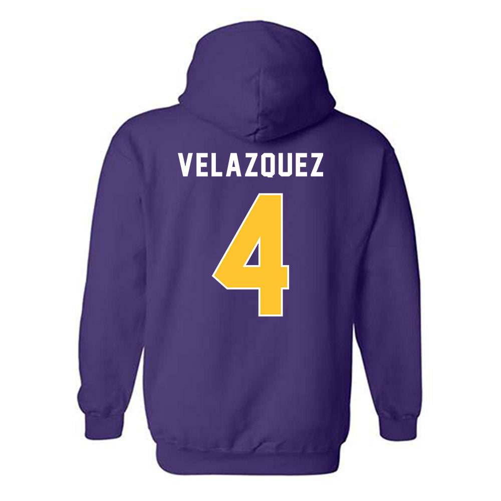 LSU - NCAA Baseball : Diego Velazquez - Classic Shersey Hooded Sweatshirt-1