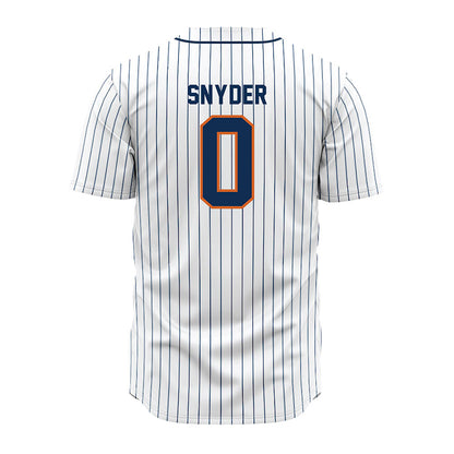 Wheaton IL - NCAA Baseball : Caleb Snyder - White Pinstripe Jersey-1
