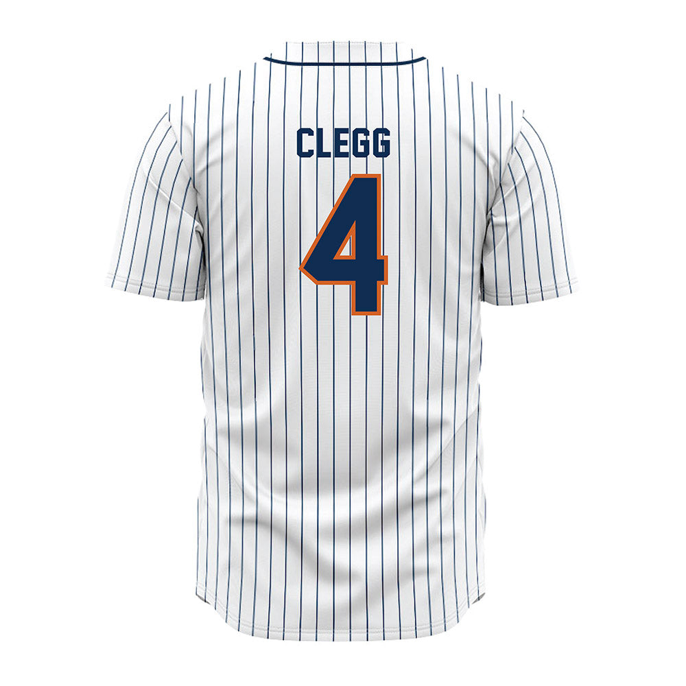 Wheaton IL - NCAA Baseball : William Clegg - White Pinstripe Jersey-1