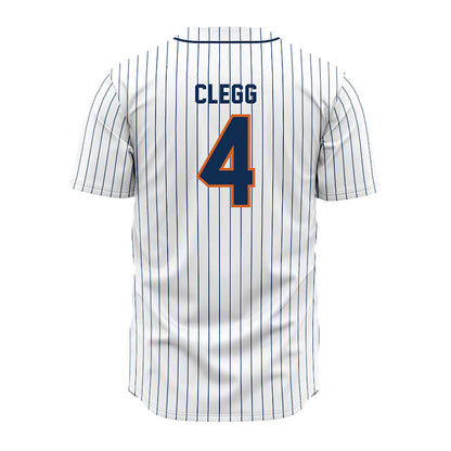 Wheaton IL - NCAA Baseball : William Clegg - White Pinstripe Jersey-1
