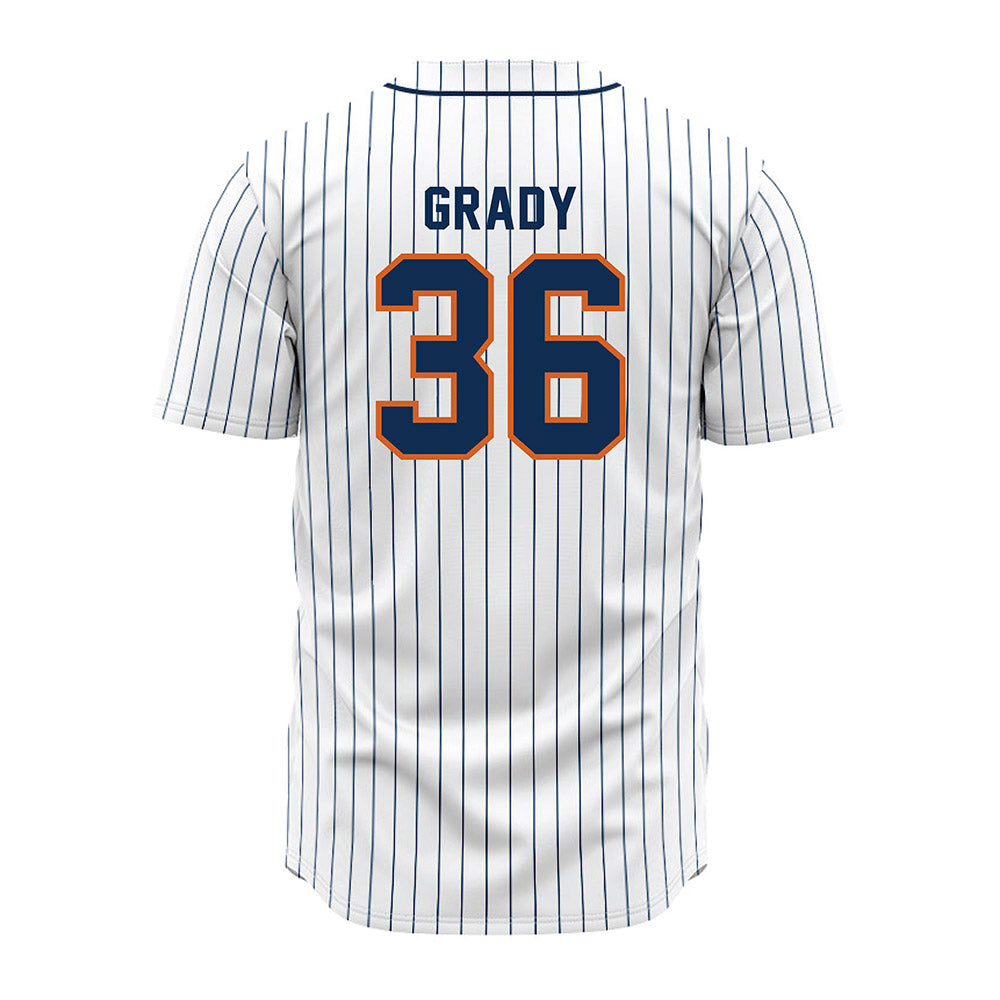 Wheaton IL - NCAA Baseball : Santana Grady - White Pinstripe Jersey-1
