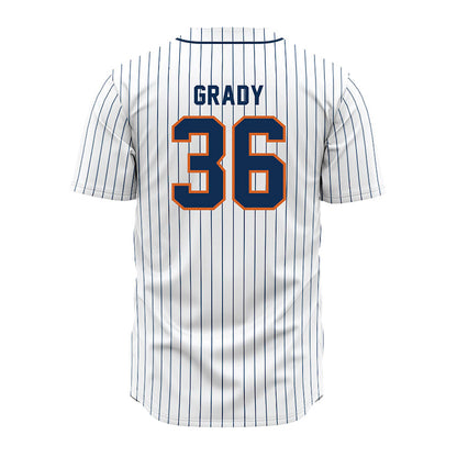 Wheaton IL - NCAA Baseball : Santana Grady - White Pinstripe Jersey-1