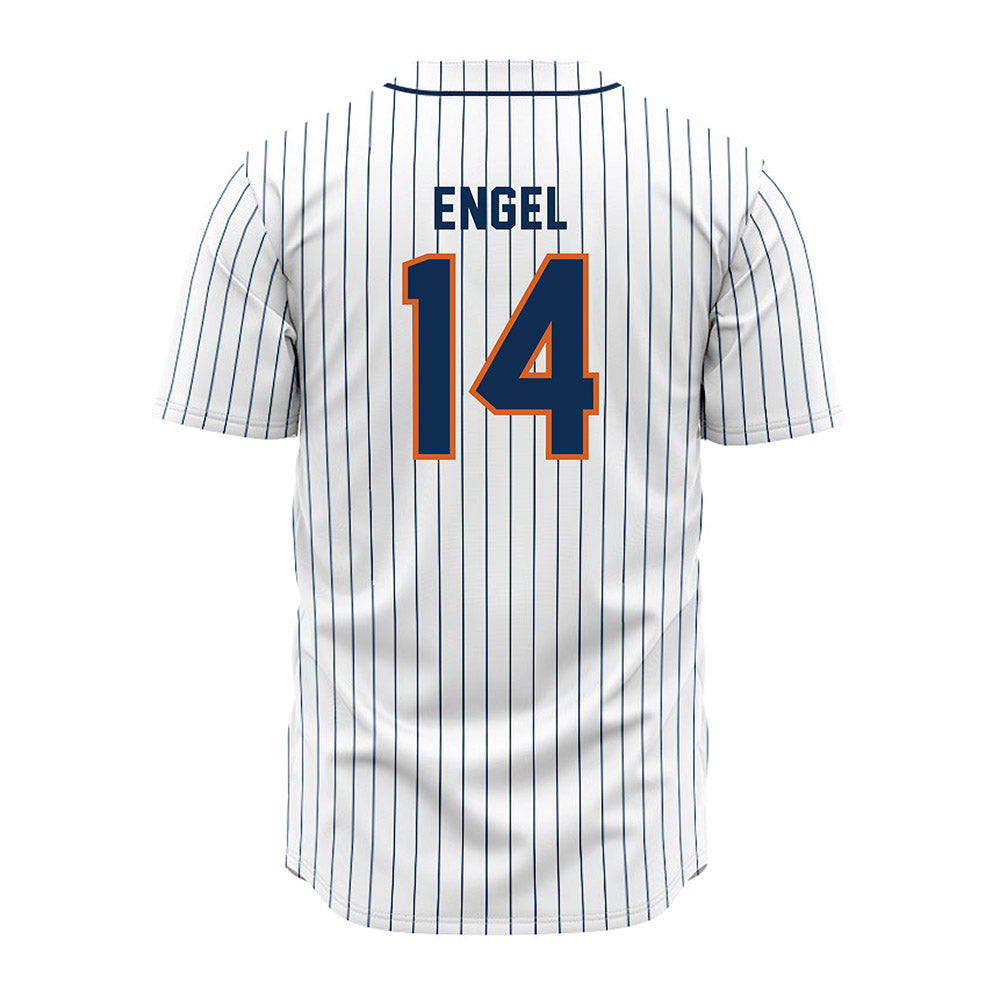 Wheaton IL - NCAA Baseball : Braden Engel - White Pinstripe Jersey-1