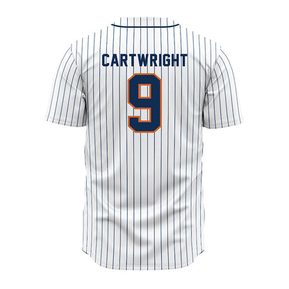 Wheaton IL - NCAA Baseball : Ryan Cartwright - White Pinstripe Jersey-1