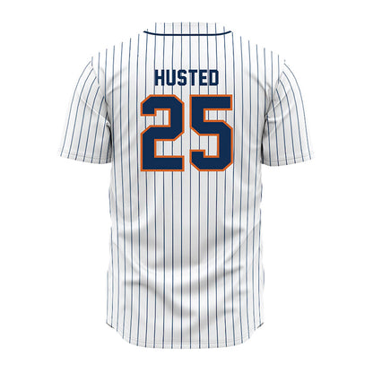 Wheaton IL - NCAA Baseball : Noah Husted - White Pinstripe Jersey-1