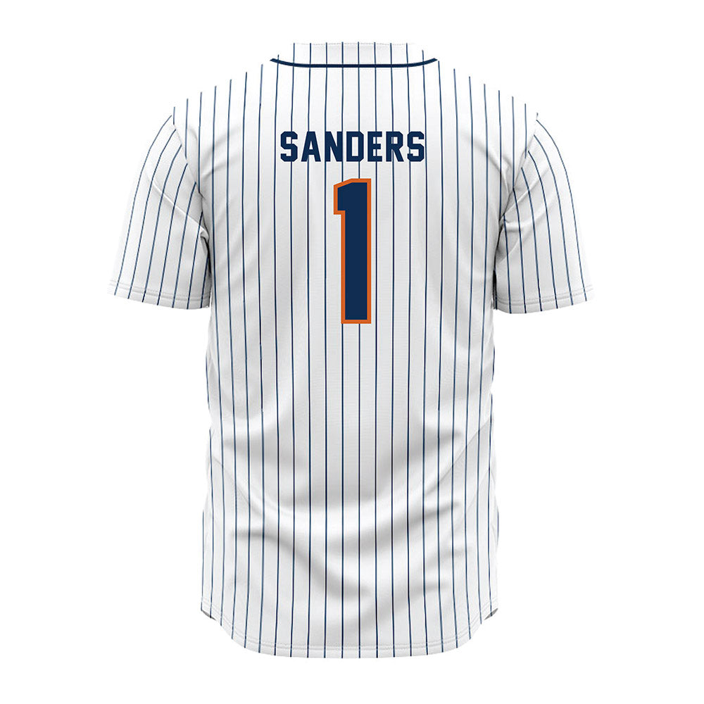 Wheaton IL - NCAA Baseball : Scott Sanders - White Pinstripe Jersey-1