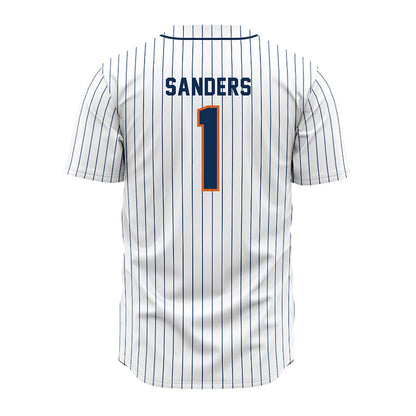 Wheaton IL - NCAA Baseball : Scott Sanders - White Pinstripe Jersey-1