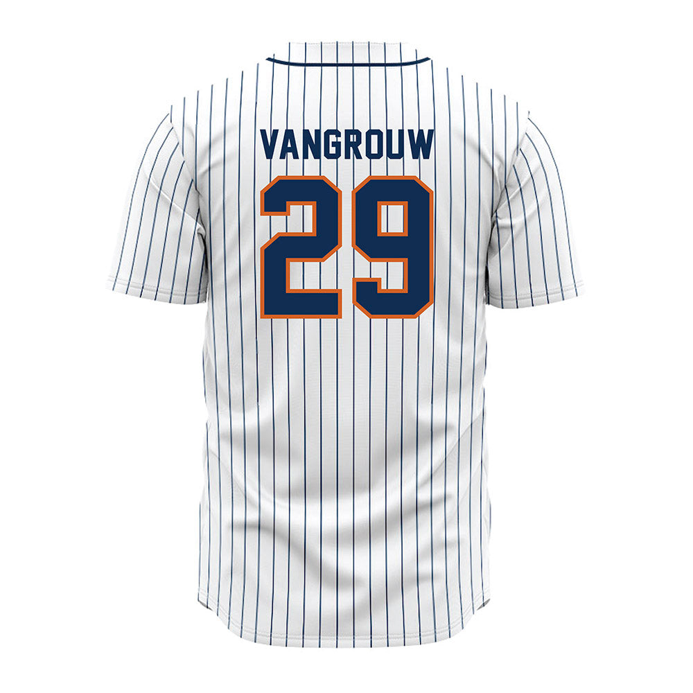 Wheaton IL - NCAA Baseball : Sara VanGrouw - White Pinstripe Jersey-1