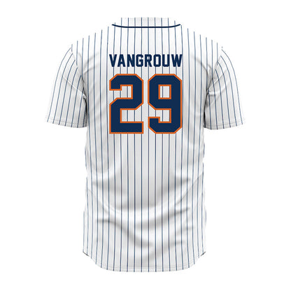 Wheaton IL - NCAA Baseball : Sara VanGrouw - White Pinstripe Jersey-1