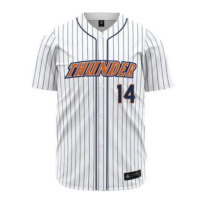 Wheaton IL - NCAA Baseball : Braden Engel - White Pinstripe Jersey-0